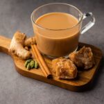 Jaggery tea or Gur ki chai with ingredients like gud, ginger or adrak, green cardamom and cinnamon